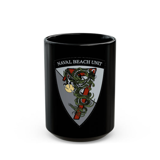 Naval Beach Unit 7 v2 Shield (U.S. Navy) Black Coffee Mug-15oz-The Sticker Space