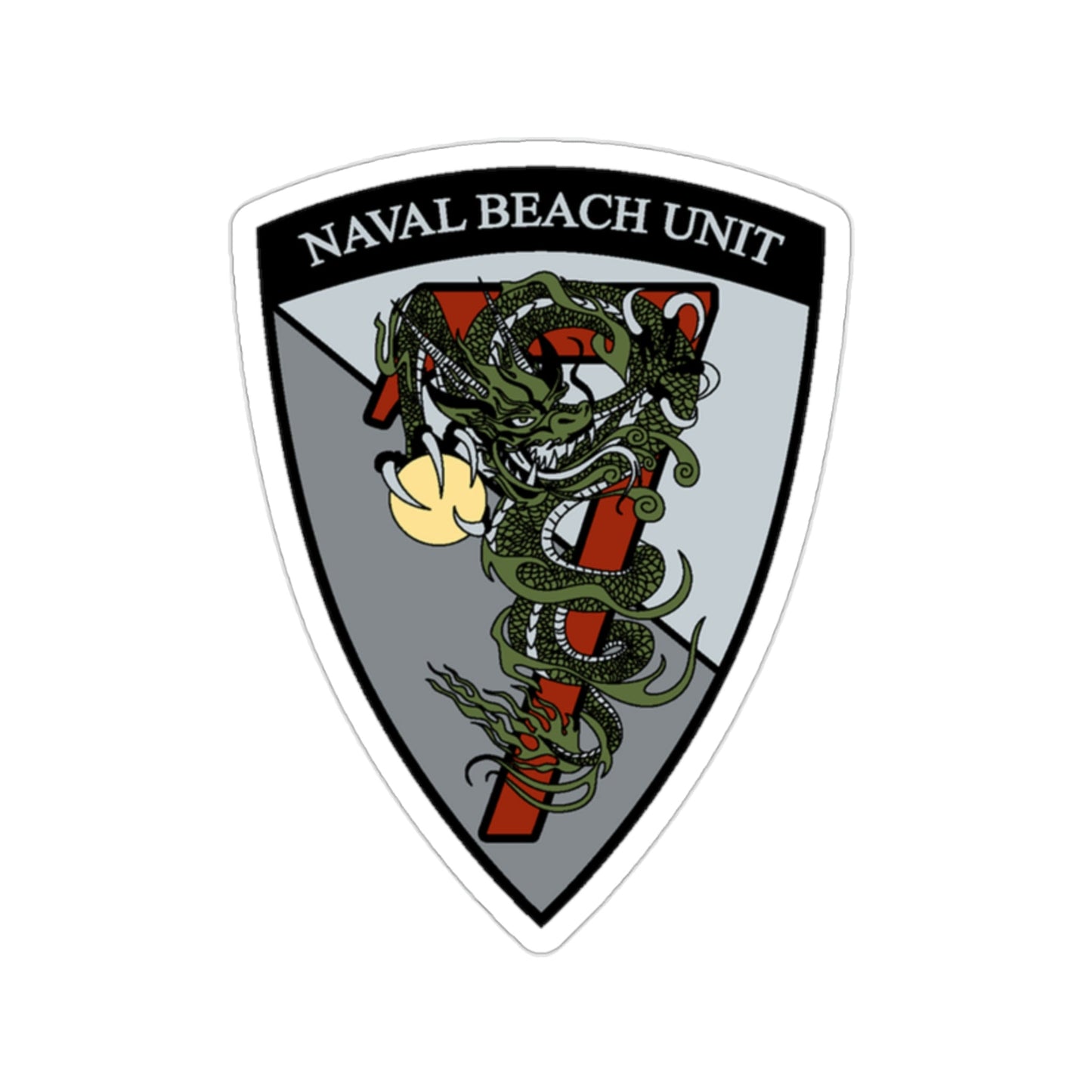 Naval Beach Unit 7 v2 Shield (U.S. Navy) STICKER Vinyl Die-Cut Decal-2 Inch-The Sticker Space