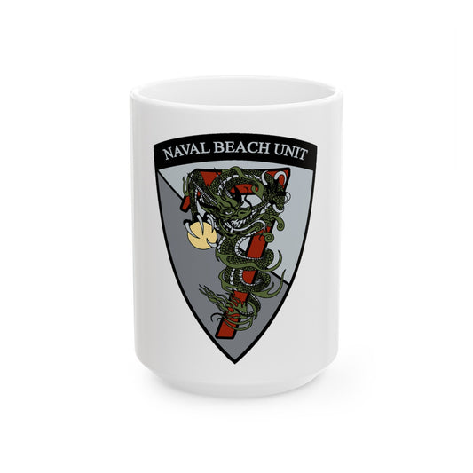 Naval Beach Unit 7 v2 Shield (U.S. Navy) White Coffee Mug-15oz-The Sticker Space