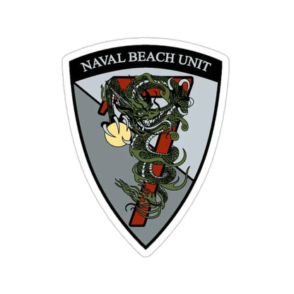 Naval Beach Unit 7 v2 Shield (U.S. Navy) STICKER Vinyl Die-Cut Decal 2 Inch - The Sticker Space