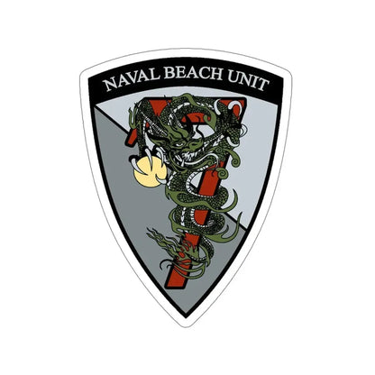 Naval Beach Unit 7 v2 Shield (U.S. Navy) STICKER Vinyl Die-Cut Decal 6 Inch - The Sticker Space