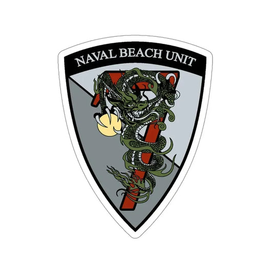 Naval Beach Unit 7 v2 Shield (U.S. Navy) STICKER Vinyl Die-Cut Decal 6 Inch - The Sticker Space