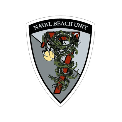 Naval Beach Unit 7 v2 Shield (U.S. Navy) STICKER Vinyl Die-Cut Decal - The Sticker Space