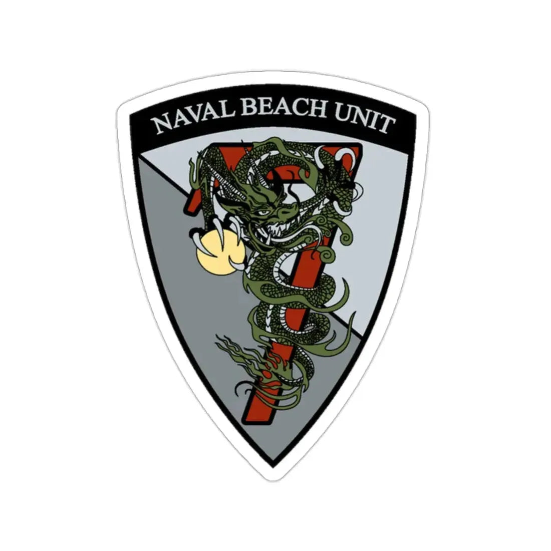 Naval Beach Unit 7 v2 Shield (U.S. Navy) STICKER Vinyl Die-Cut Decal - The Sticker Space