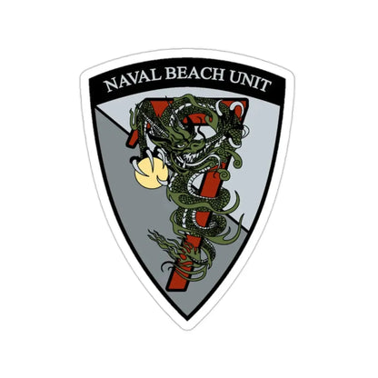 Naval Beach Unit 7 v2 Shield (U.S. Navy) STICKER Vinyl Die-Cut Decal - The Sticker Space