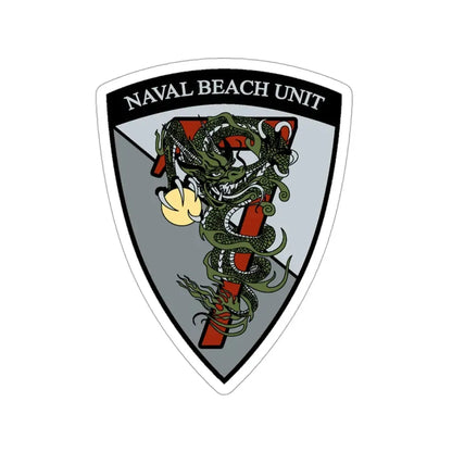Naval Beach Unit 7 v2 Shield (U.S. Navy) STICKER Vinyl Die-Cut Decal - The Sticker Space