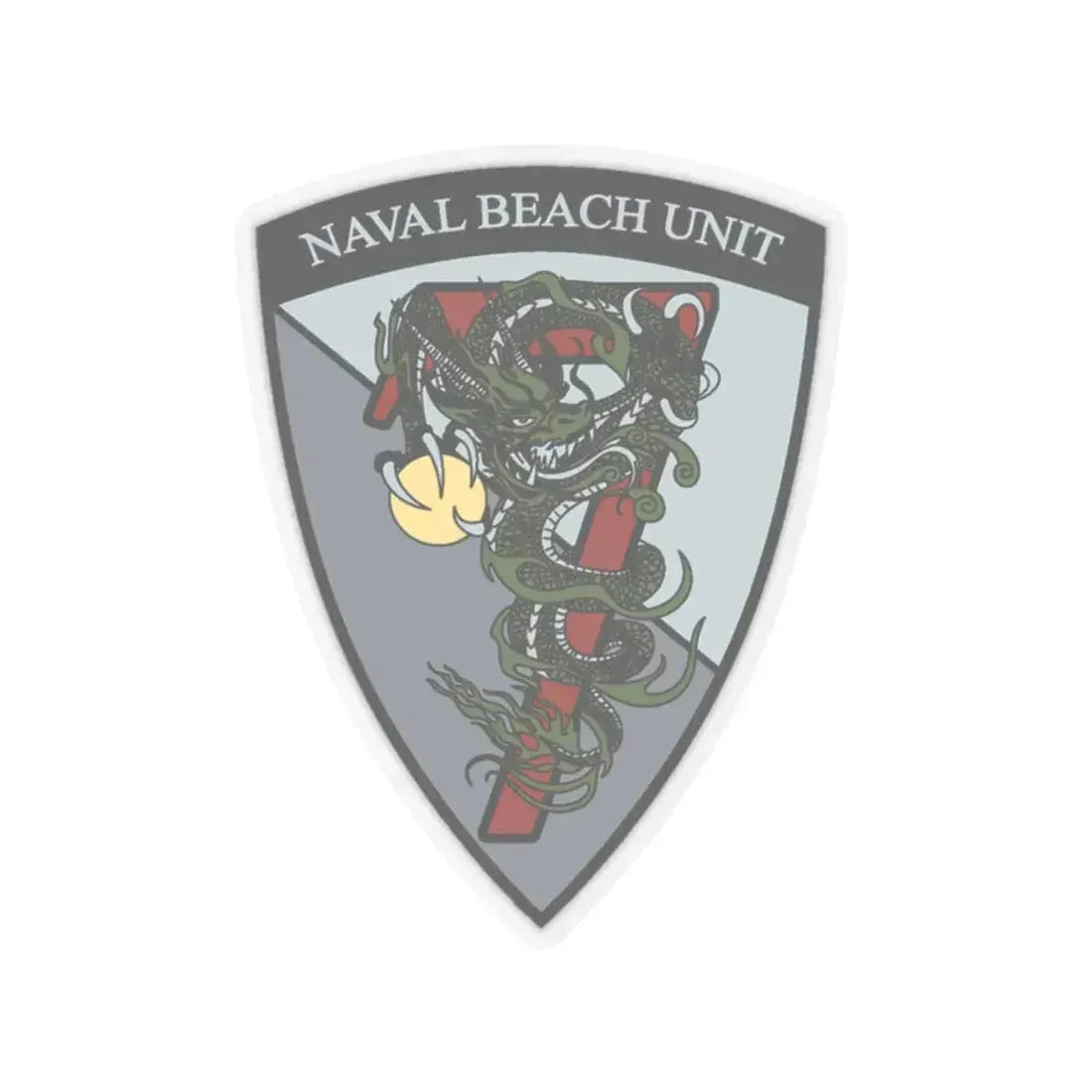 Naval Beach Unit 7 v2 Shield (U.S. Navy) STICKER Vinyl Kiss-Cut Decal 2 Inch Transparent - The Sticker Space