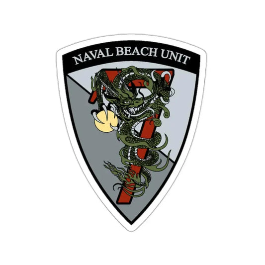 Naval Beach Unit 7 v2 Shield (U.S. Navy) STICKER Vinyl Kiss-Cut Decal 2 Inch White - The Sticker Space