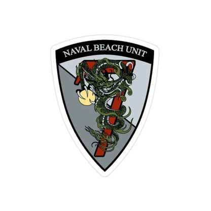 Naval Beach Unit 7 v2 Shield (U.S. Navy) Transparent STICKER Die-Cut Vinyl Decal 2 Inch Transparent - The Sticker Space
