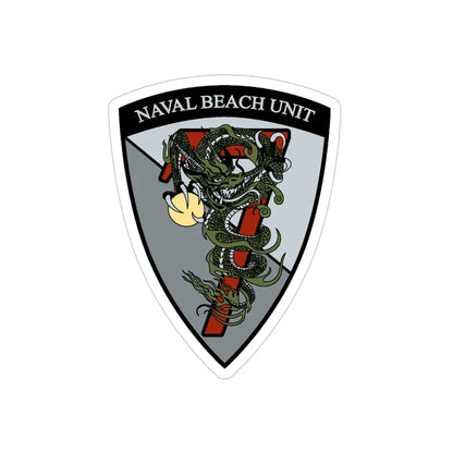 Naval Beach Unit 7 v2 Shield (U.S. Navy) Transparent STICKER Die-Cut Vinyl Decal - The Sticker Space