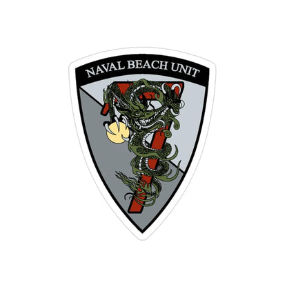 Naval Beach Unit 7 v2 Shield (U.S. Navy) Transparent STICKER Die-Cut Vinyl Decal - The Sticker Space