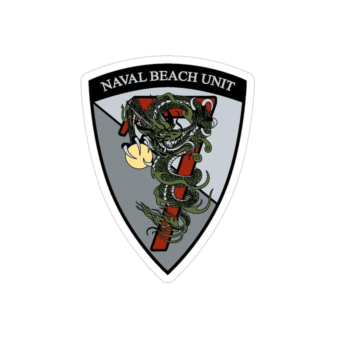 Naval Beach Unit 7 v2 Shield (U.S. Navy) Transparent STICKER Die-Cut Vinyl Decal - The Sticker Space