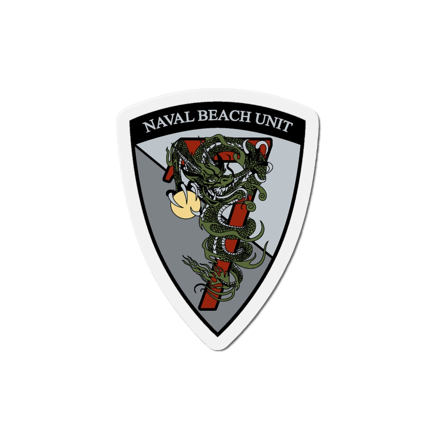 Naval Beach Unit 7 v2 (U.S. Navy) Die-Cut Magnet-5" x 5"-The Sticker Space