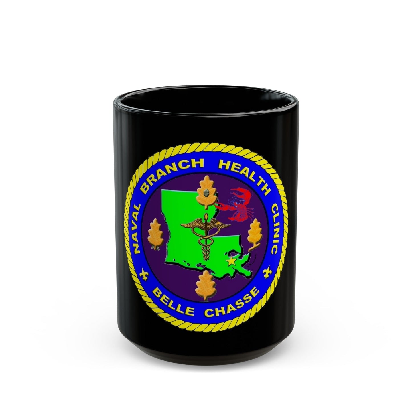 Naval Branch Health Clinic Belle Chasse (U.S. Navy) Black Coffee Mug-15oz-The Sticker Space