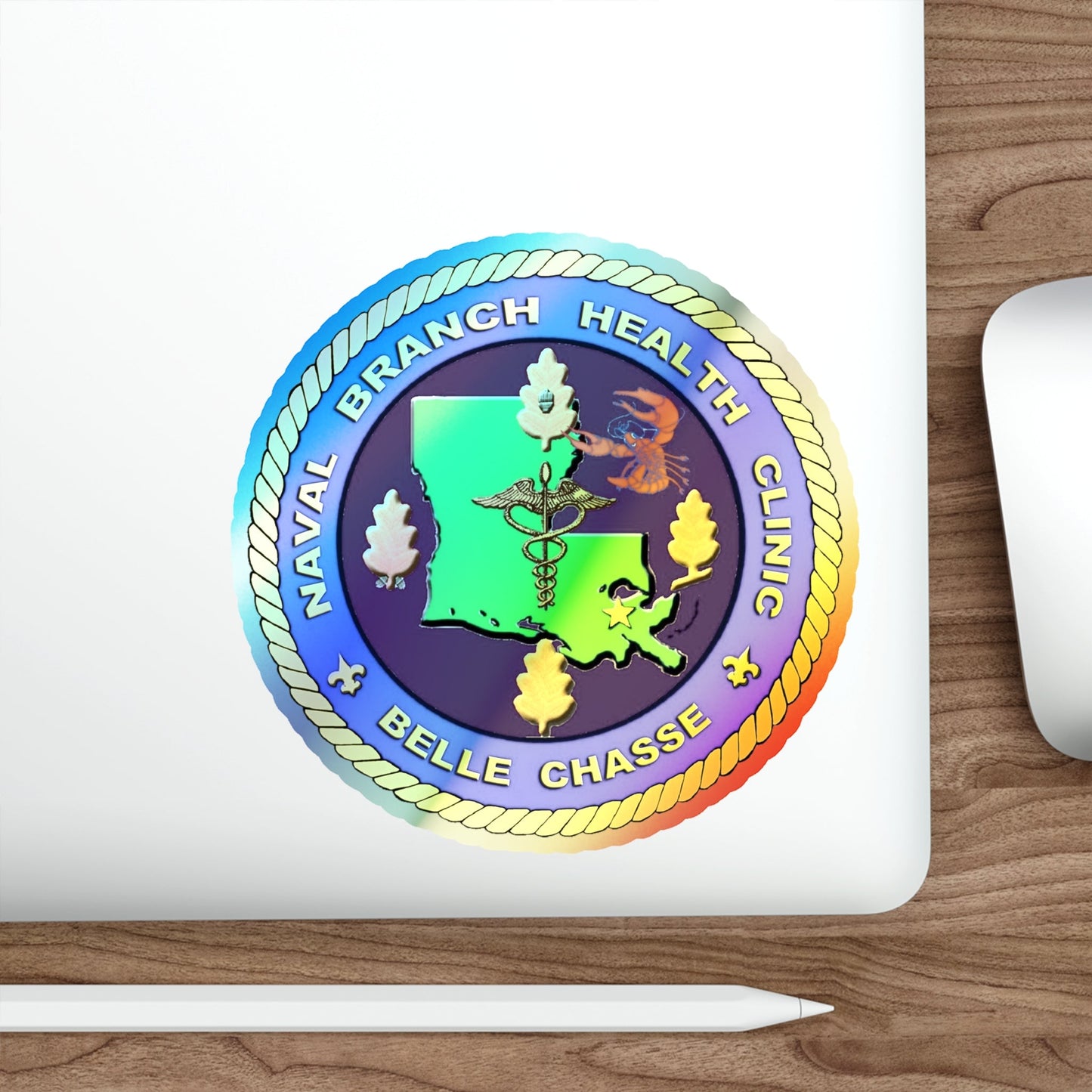 Naval Branch Health Clinic Belle Chasse (U.S. Navy) Holographic STICKER Die-Cut Vinyl Decal-The Sticker Space