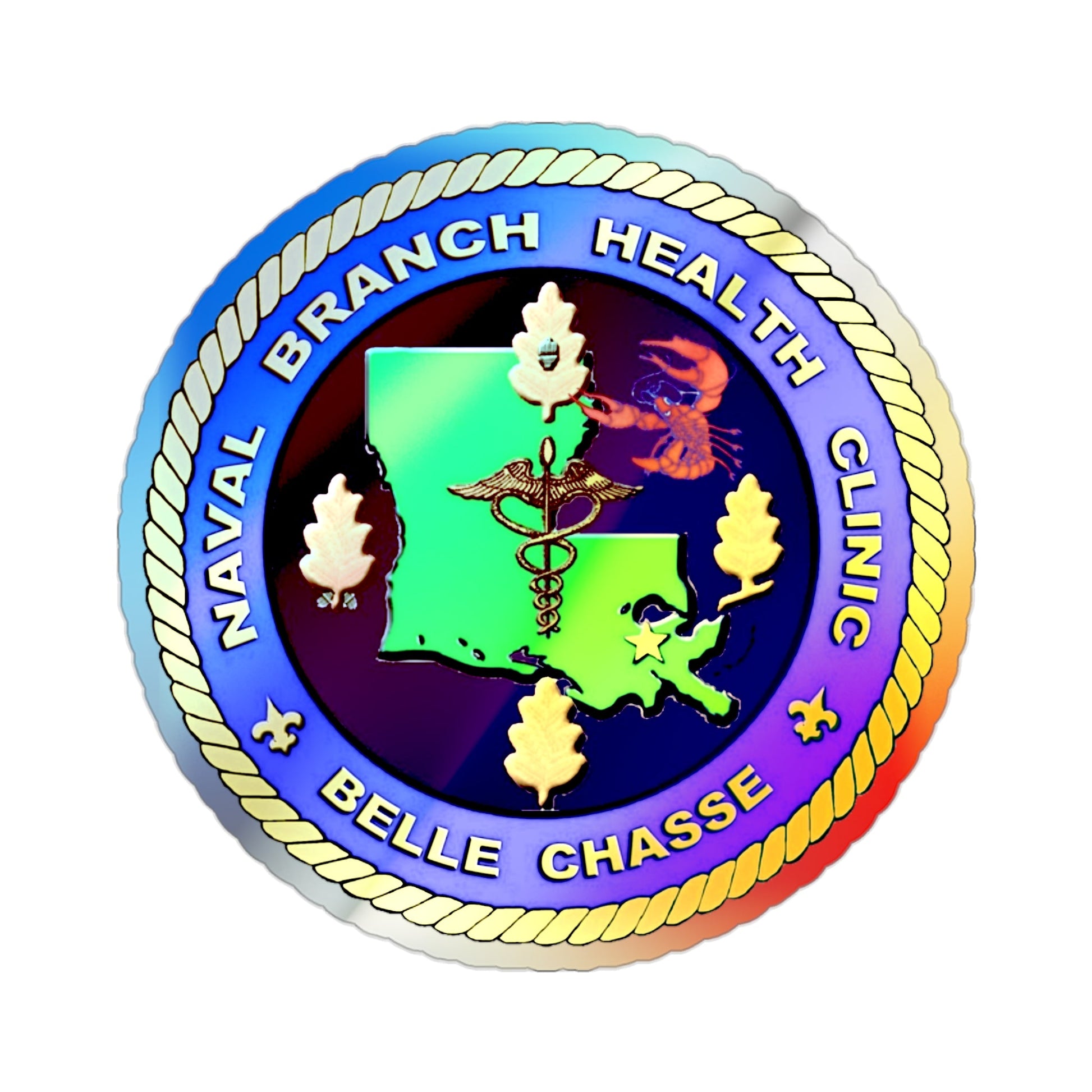 Naval Branch Health Clinic Belle Chasse (U.S. Navy) Holographic STICKER Die-Cut Vinyl Decal-2 Inch-The Sticker Space