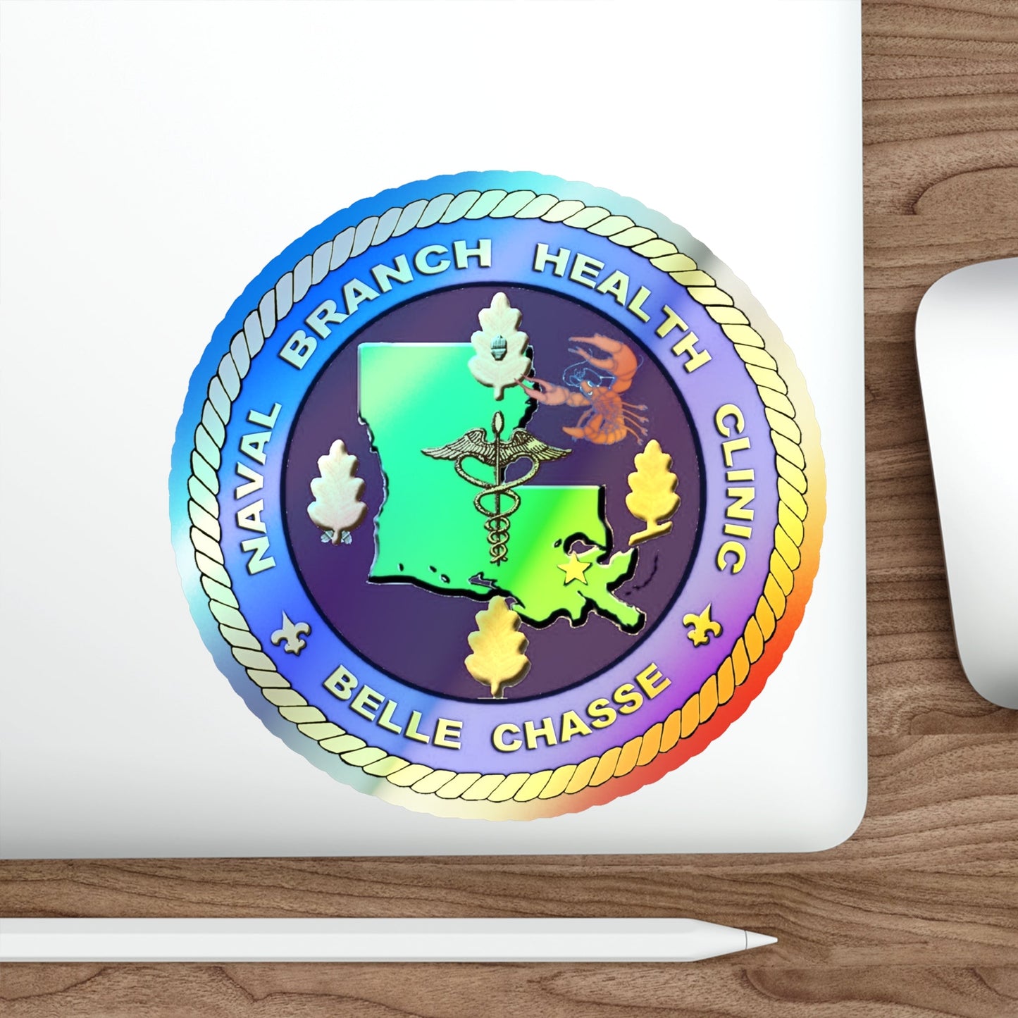 Naval Branch Health Clinic Belle Chasse (U.S. Navy) Holographic STICKER Die-Cut Vinyl Decal-The Sticker Space