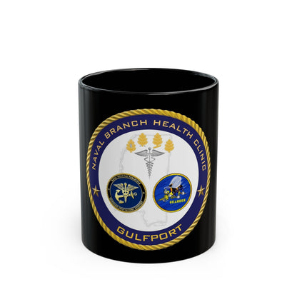 Naval Branch Health Clinic Gulfport (U.S. Navy) Black Coffee Mug-11oz-The Sticker Space