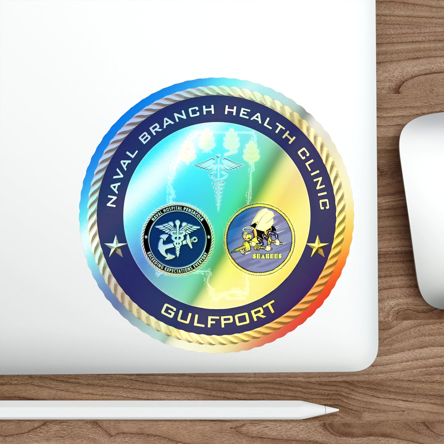 Naval Branch Health Clinic Gulfport (U.S. Navy) Holographic STICKER Die-Cut Vinyl Decal-The Sticker Space