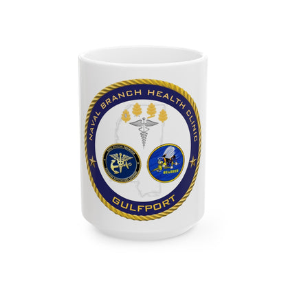 Naval Branch Health Clinic Gulfport (U.S. Navy) White Coffee Mug-15oz-The Sticker Space