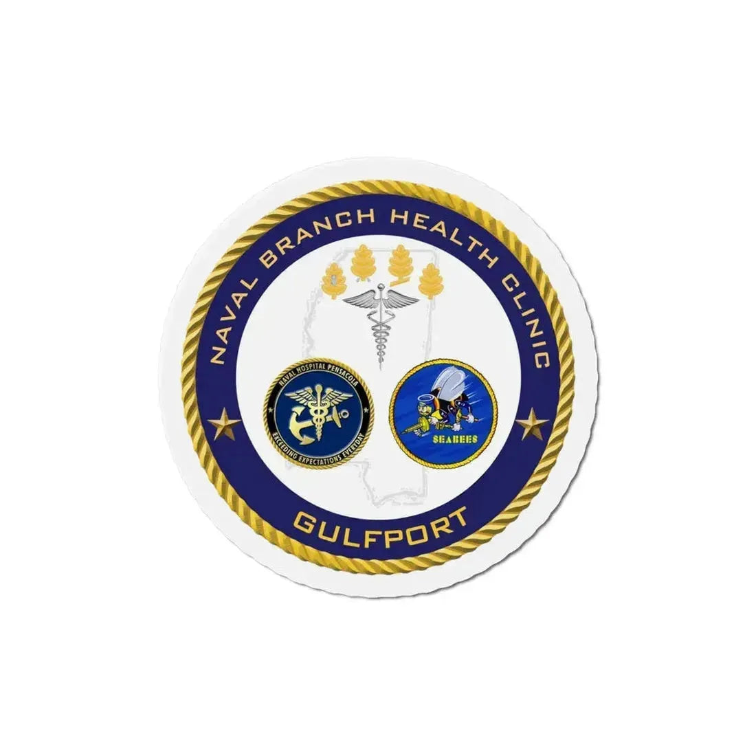 Naval Branch Health Clinic Gulfport (U.S. Navy) Refrigerator Magnet 4 Inch - The Sticker Space