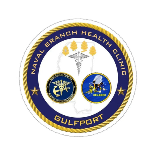 Naval Branch Health Clinic Gulfport (U.S. Navy) STICKER Vinyl Kiss-Cut Decal 2 Inch White - The Sticker Space