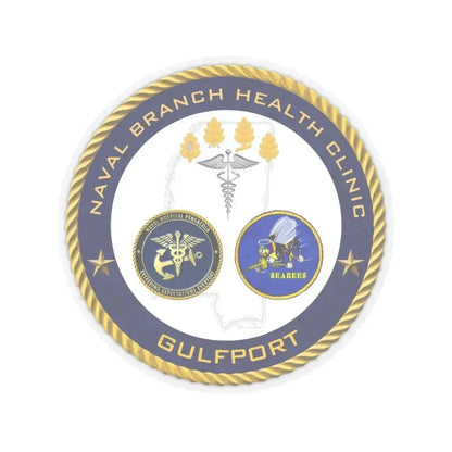 Naval Branch Health Clinic Gulfport (U.S. Navy) STICKER Vinyl Kiss-Cut Decal 3 Inch Transparent - The Sticker Space