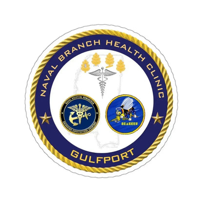 Naval Branch Health Clinic Gulfport (U.S. Navy) STICKER Vinyl Kiss-Cut Decal 3 Inch White - The Sticker Space