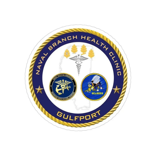 Naval Branch Health Clinic Gulfport (U.S. Navy) Transparent STICKER Die-Cut Vinyl Decal 6 Inch Transparent - The Sticker Space