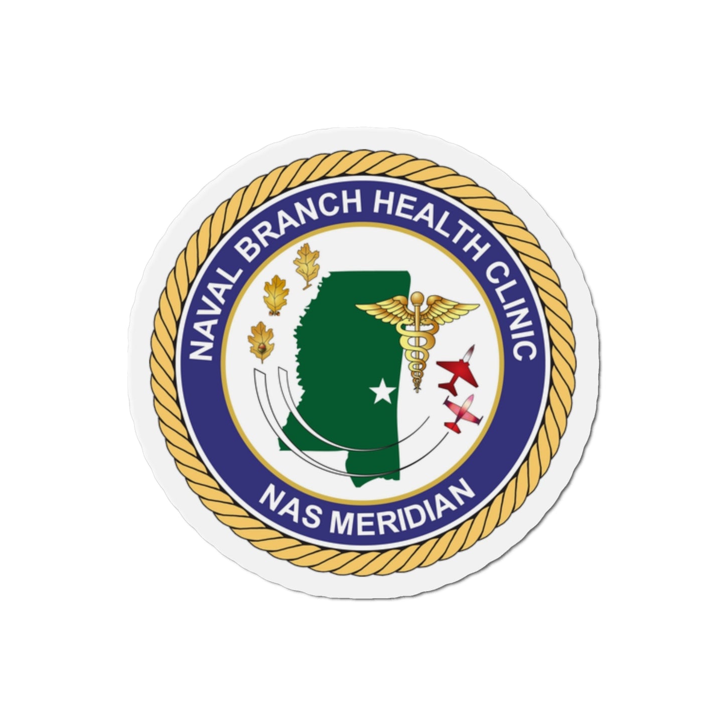 Naval Branch Health Clinic Naval Air Station Meridian (U.S. Navy) Die-Cut Magnet-2" x 2"-The Sticker Space