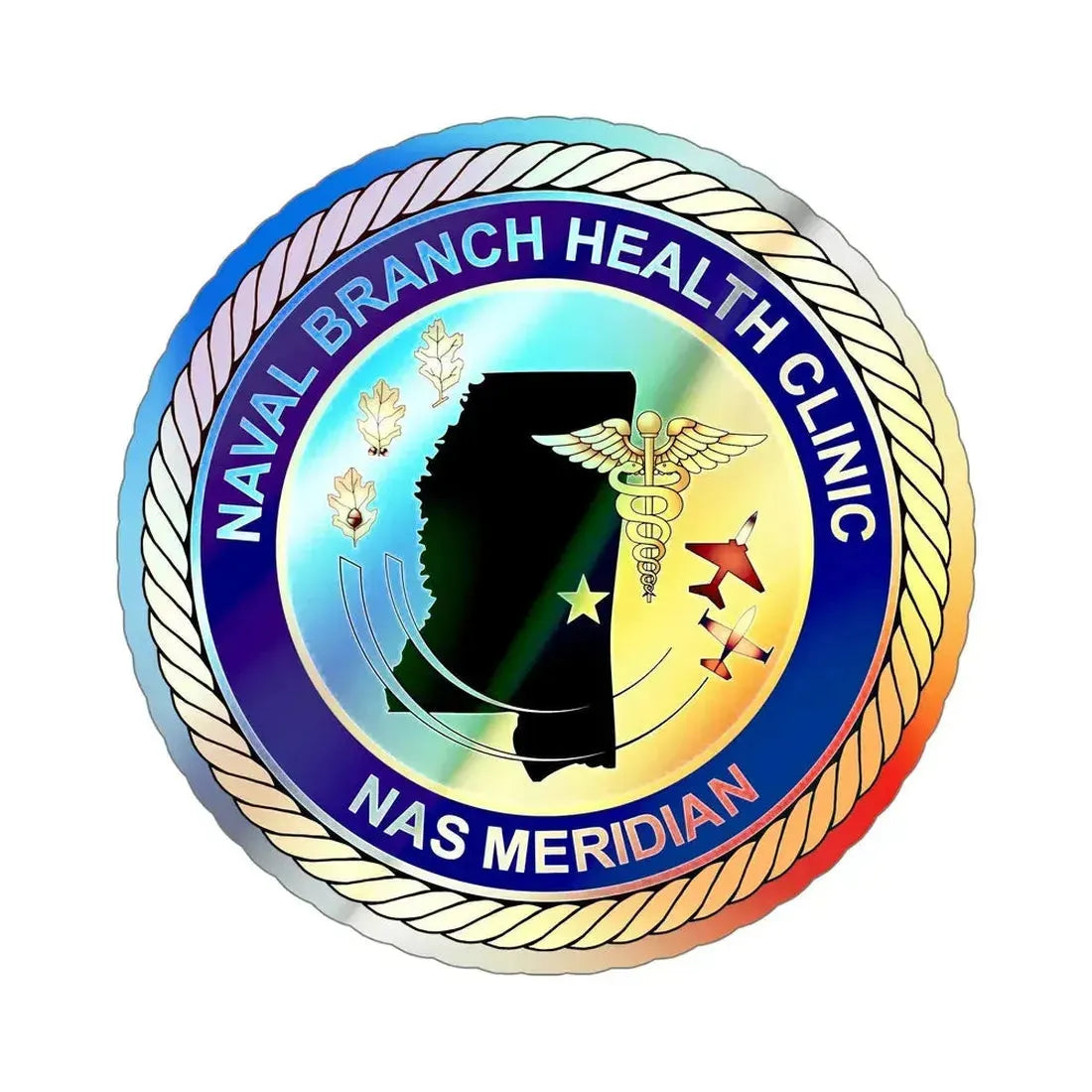Naval Branch Health Clinic Naval Air Station Meridian (U.S. Navy) Holographic STICKER Die-Cut Vinyl Decal 6 Inch Holographic - The Sticker Space
