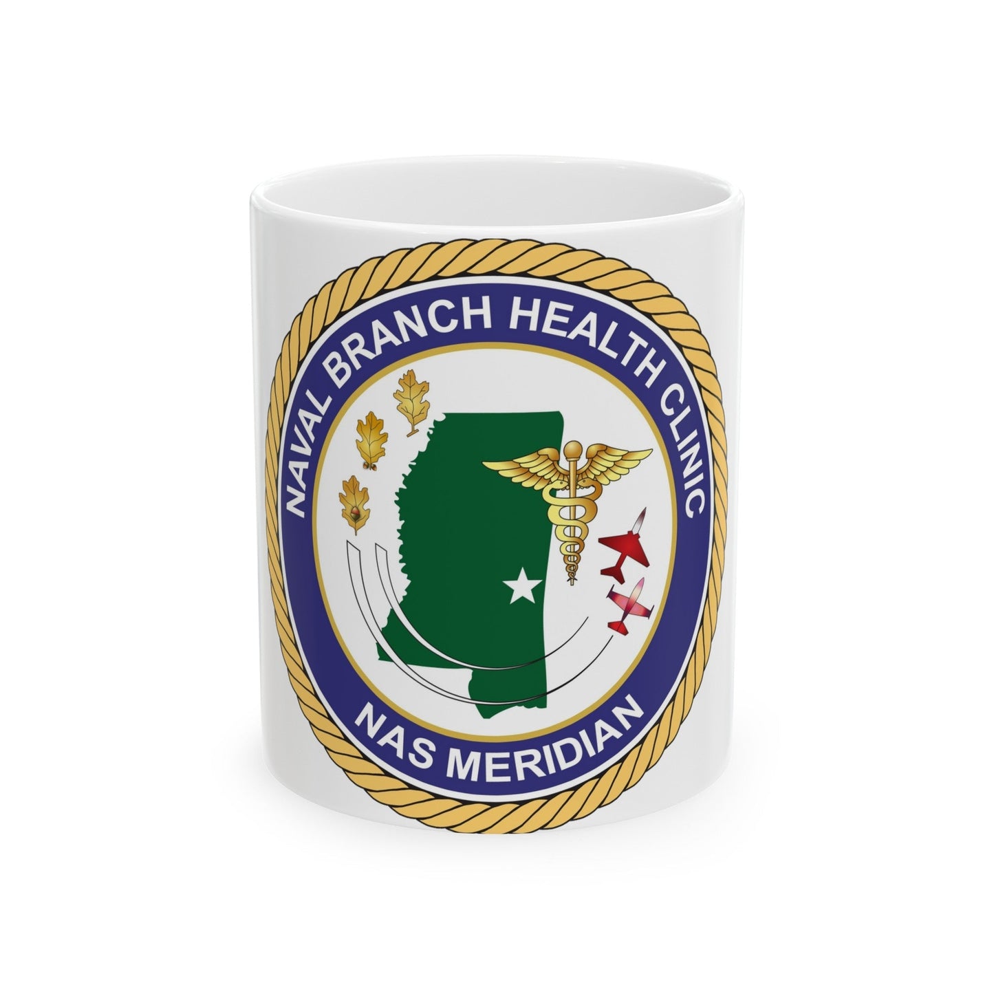 Naval Branch Health Clinic Naval Air Station Meridian1 (U.S. Navy) White Coffee Mug-11oz-The Sticker Space