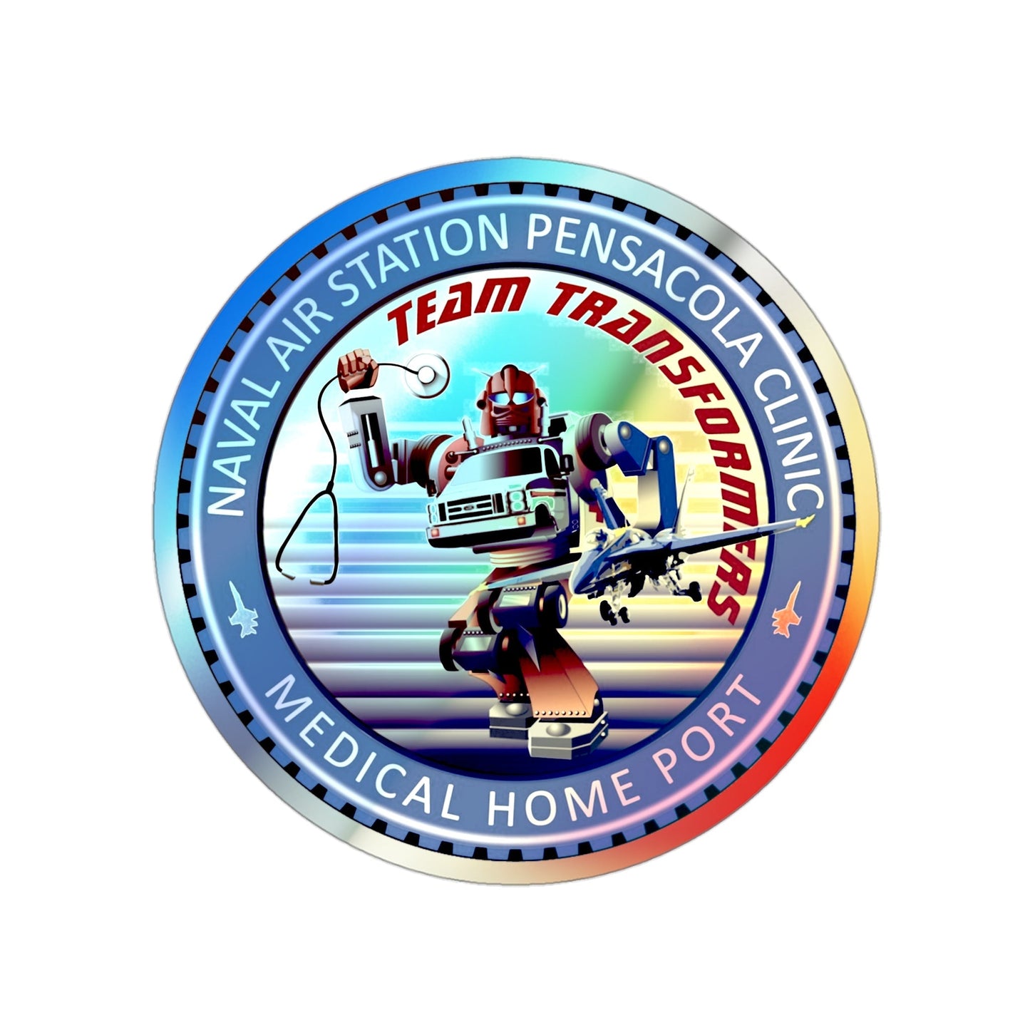 Naval Branch Health Clinic Naval Air Station Pensacola (U.S. Navy) Holographic STICKER Die-Cut Vinyl Decal-3 Inch-The Sticker Space