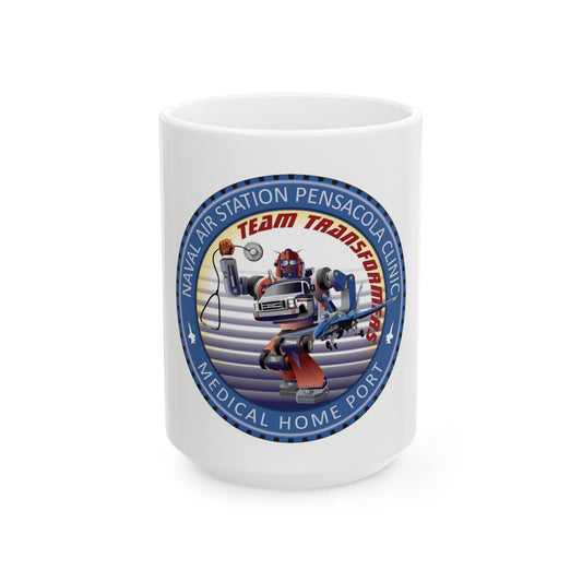 Naval Branch Health Clinic Naval Air Station Pensacola (U.S. Navy) White Coffee Mug-15oz-The Sticker Space