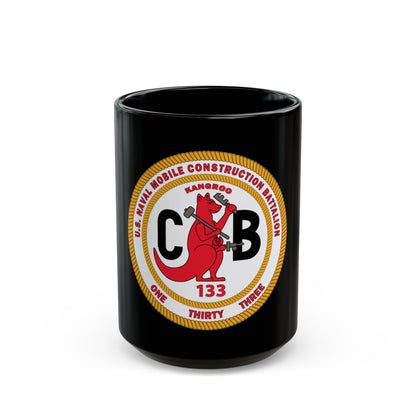 Naval Construction Battalion 133 Seabee (U.S. Navy) Black Coffee Mug-15oz-The Sticker Space