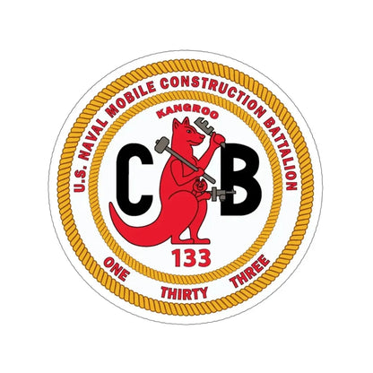 Naval Construction Battalion 133 Seabee (U.S. Navy) STICKER Vinyl Die-Cut Decal - The Sticker Space