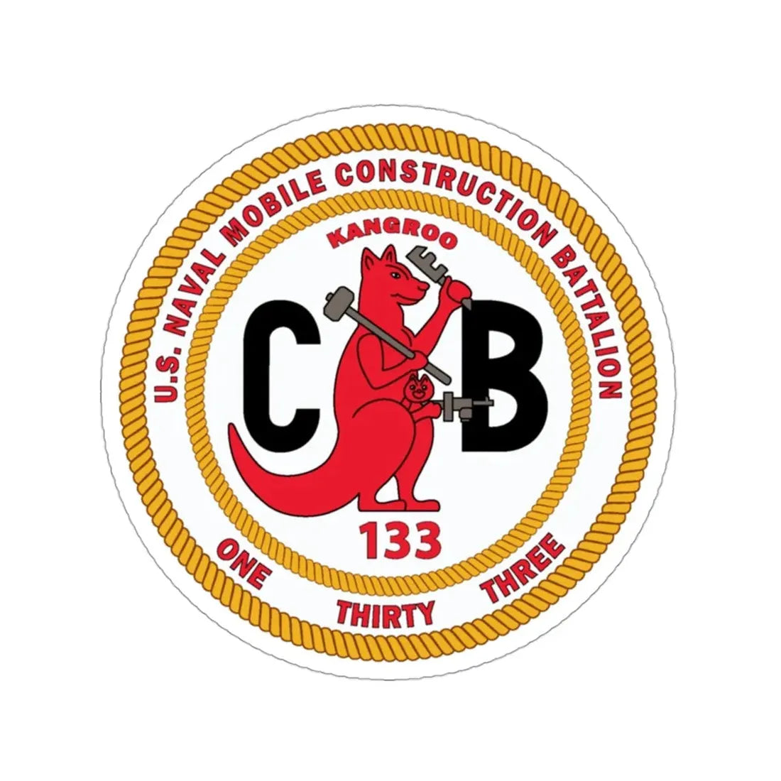 Naval Construction Battalion 133 Seabee (U.S. Navy) STICKER Vinyl Die-Cut Decal - The Sticker Space