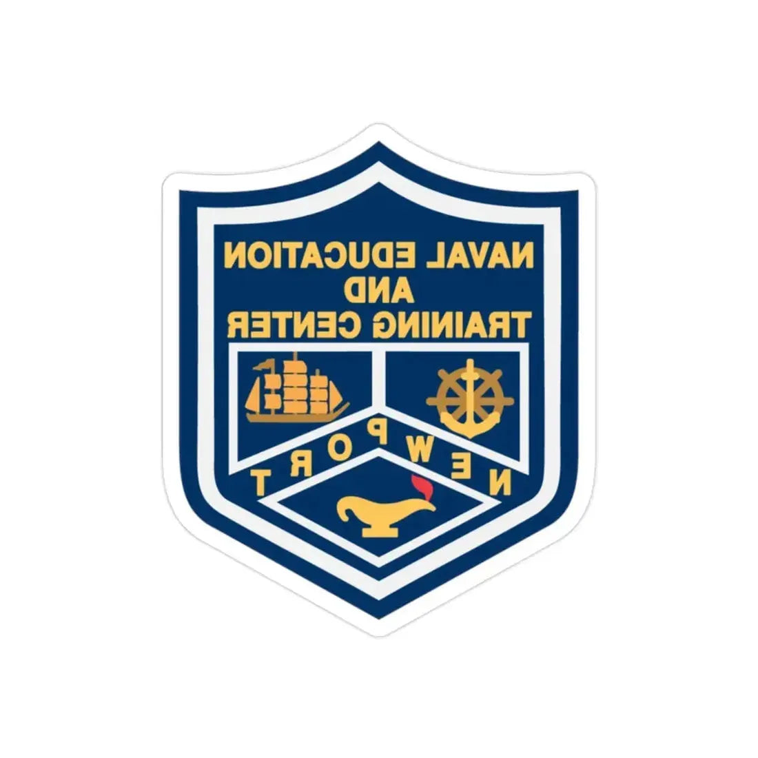 Naval Education And Training Center (U.S. Navy) REVERSE PRINT Transparent Die-Cut STICKER 2 Inch Die-Cut Transparent - The Sticker Space