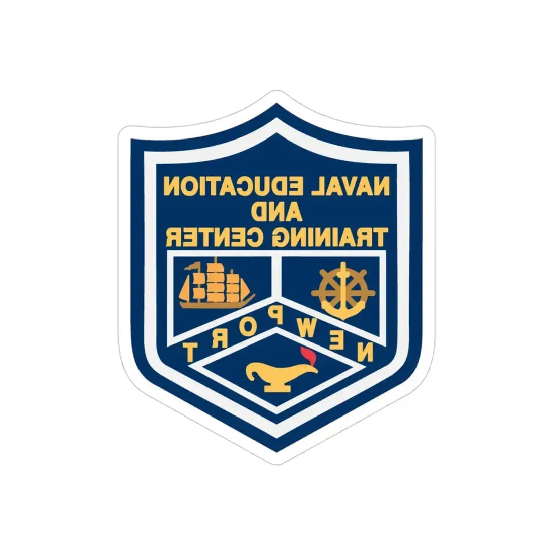 Naval Education And Training Center (U.S. Navy) REVERSE PRINT Transparent Die-Cut STICKER 3 Inch Die-Cut Transparent - The Sticker Space