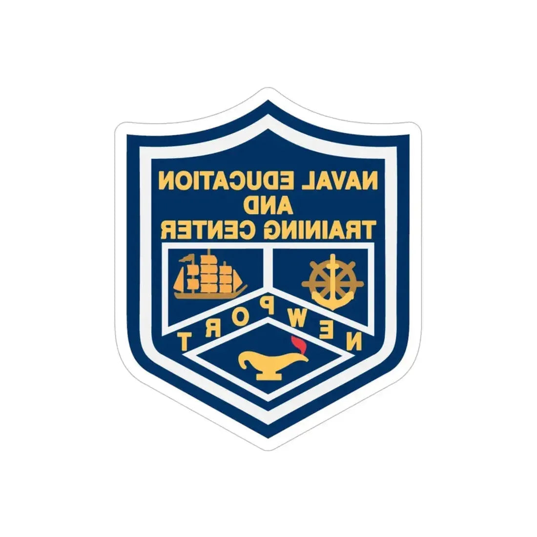 Naval Education And Training Center (U.S. Navy) REVERSE PRINT Transparent Die-Cut STICKER 6 Inch Die-Cut Transparent - The Sticker Space