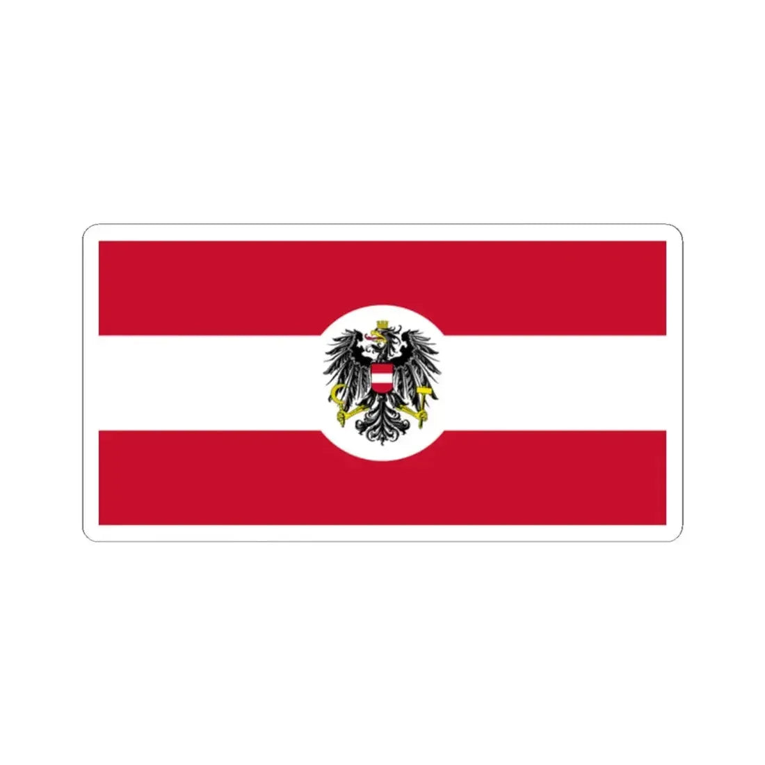 Naval Ensign and Jack of Austria 1926-1934 or 1935 (Austria) STICKER Vinyl Kiss-Cut Decal 2 Inch White - The Sticker Space