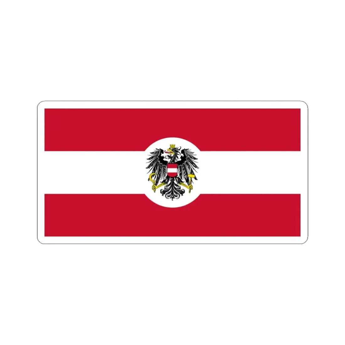 Naval Ensign and Jack of Austria 1926-1934 or 1935 (Austria) STICKER Vinyl Kiss-Cut Decal 3 Inch White - The Sticker Space