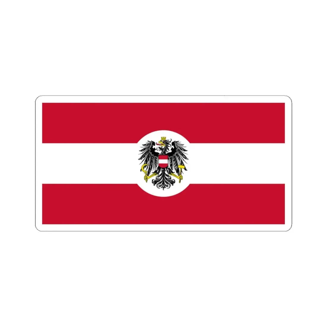 Naval Ensign and Jack of Austria 1926-1934 or 1935 (Austria) STICKER Vinyl Kiss-Cut Decal 4 Inch White - The Sticker Space