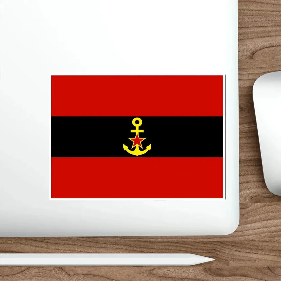 Naval Ensign of Albania 1946 to 1954 STICKER Vinyl Die-Cut Decal - The Sticker Space