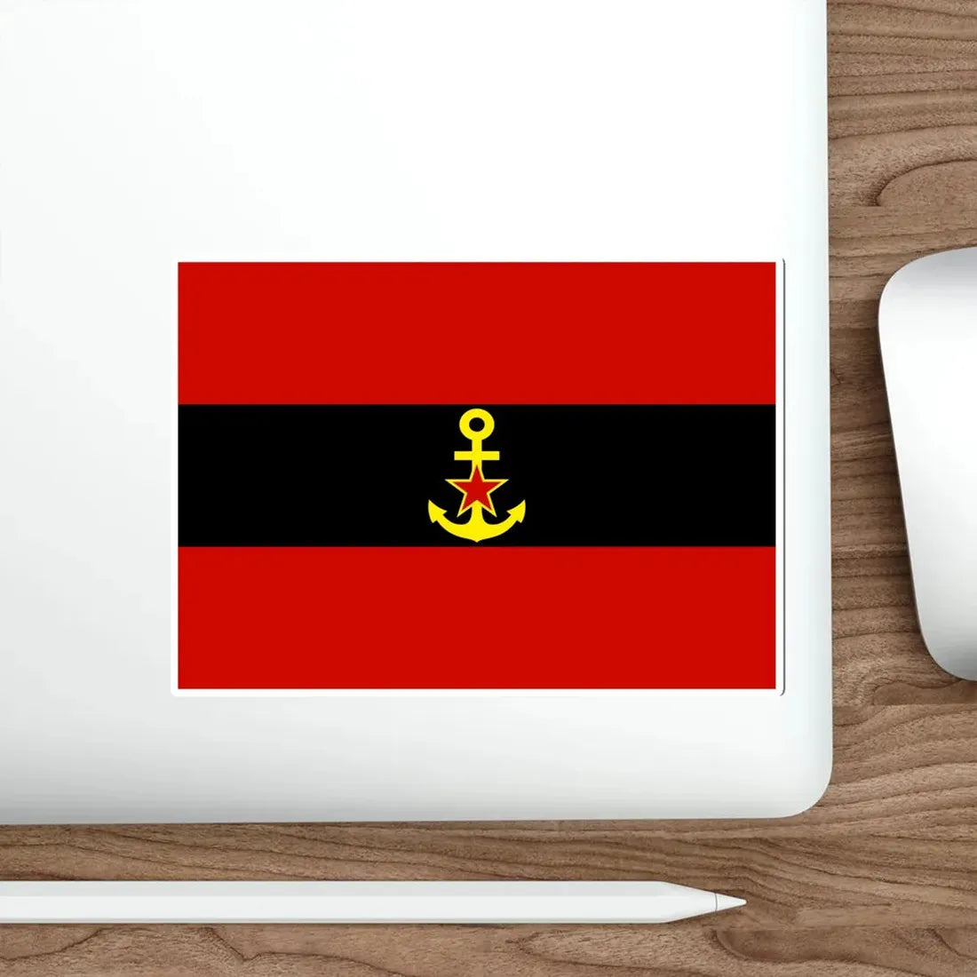Naval Ensign of Albania 1946 to 1954 STICKER Vinyl Die-Cut Decal - The Sticker Space