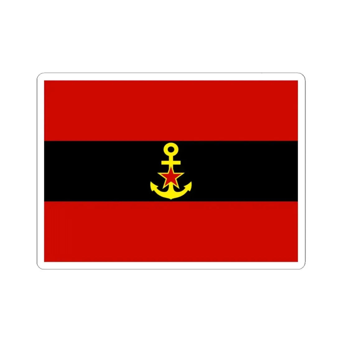 Naval Ensign of Albania 1946 to 1954 - STICKER Vinyl Kiss-Cut Decal 3 Inch White - The Sticker Space