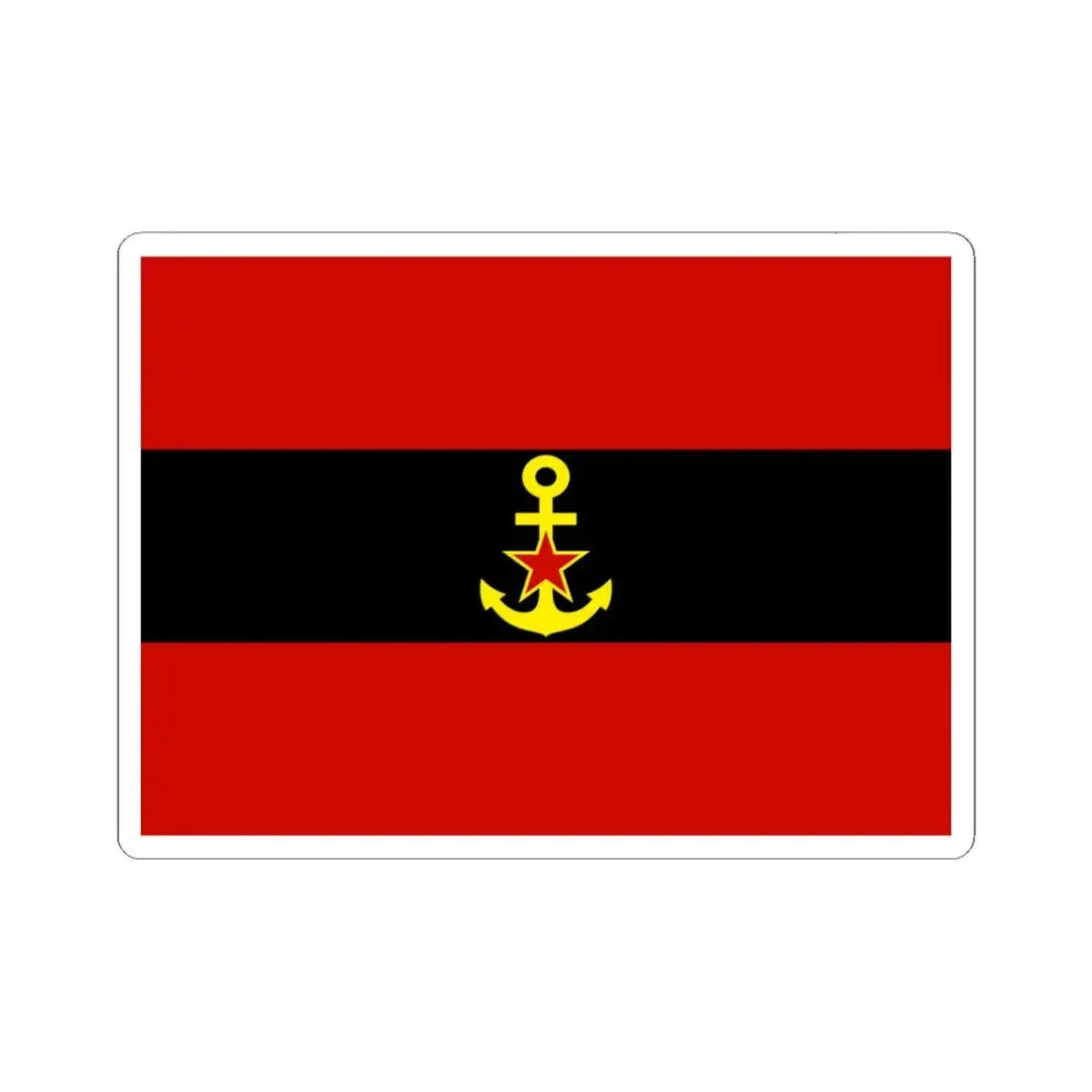 Naval Ensign of Albania 1946 to 1954 - STICKER Vinyl Kiss-Cut Decal 4 Inch White - The Sticker Space