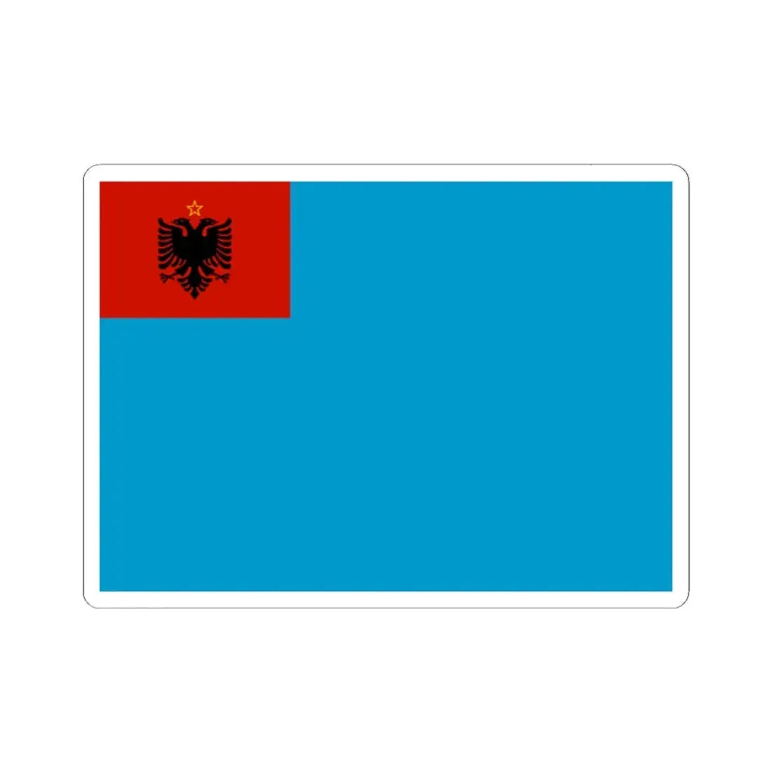 Naval Ensign of Albania 1954-1958 (Albania) STICKER Vinyl Kiss-Cut Decal 2 Inch White - The Sticker Space