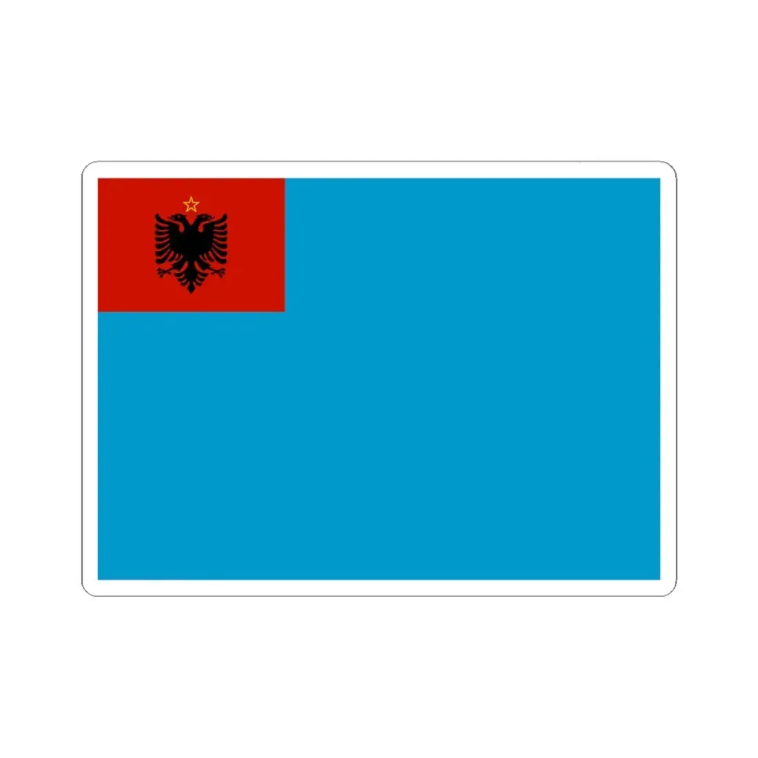 Naval Ensign of Albania 1954-1958 (Albania) STICKER Vinyl Kiss-Cut Decal 4 Inch White - The Sticker Space