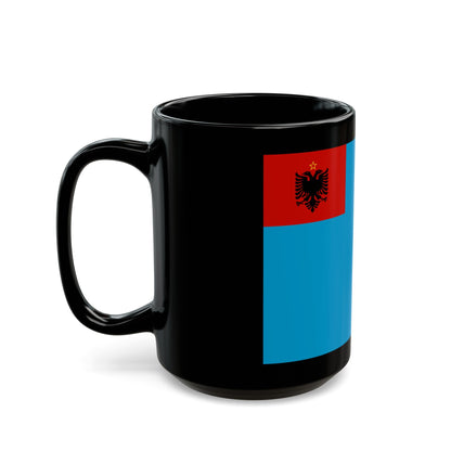 Naval Ensign of Albania 1954 to 1958 - Black Coffee Mug-The Sticker Space